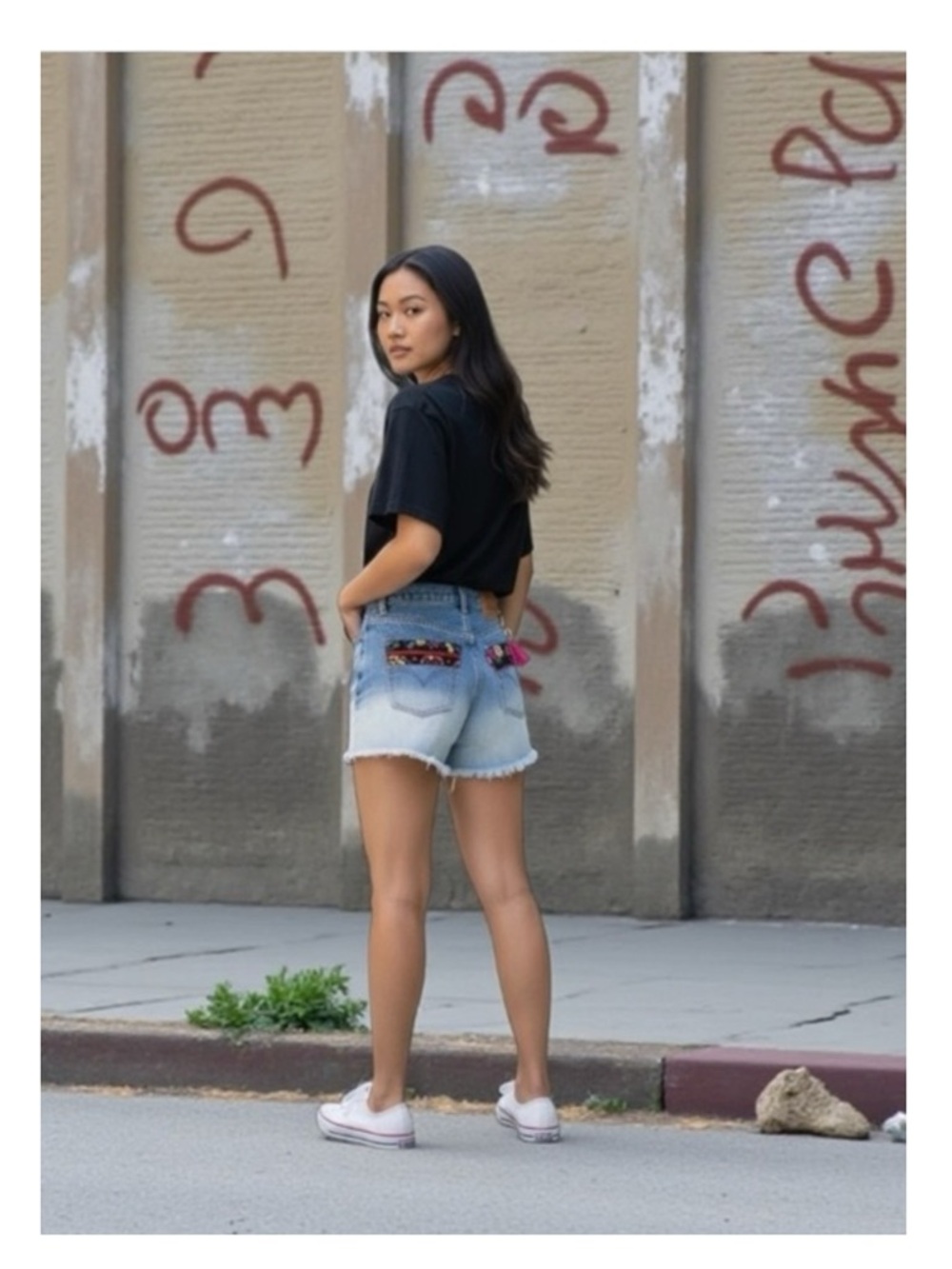new LF Furst of a Kind ✿ Levi's® 517’s® Floral Trim Cut Off Denim Jeans Short ✿ - Picture 2 of 16